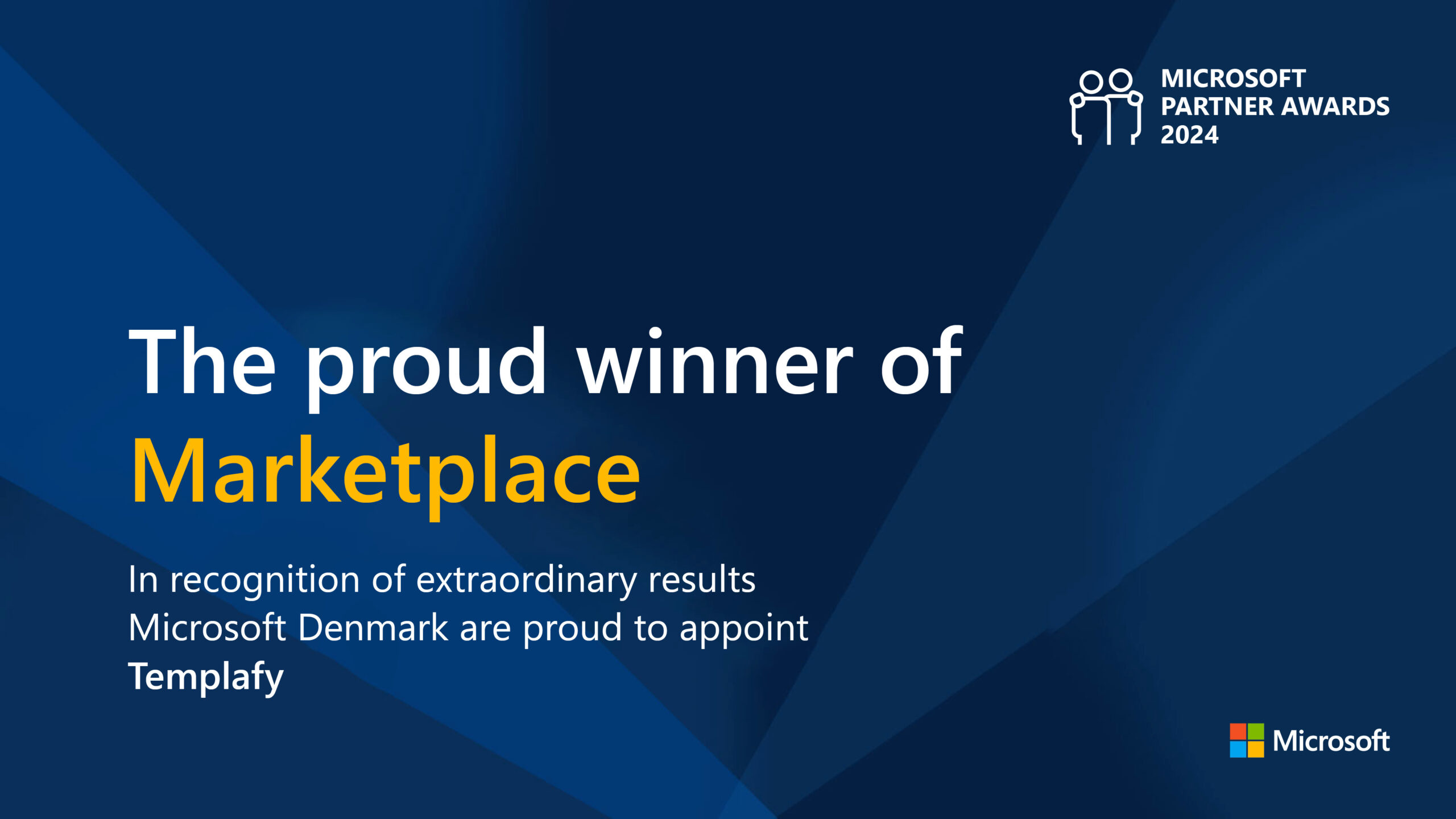 Microsoft partner awards 2024. The proud winner of Marketplace.